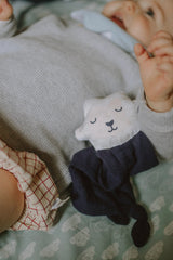 Doudou en Coton Bio Mouton Bleu Marine