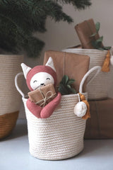 Doudou bébé pour idée cadeaux de naissance original - Fabelab - Doudou Peluche en Coton Bio Renard Bordeaux en coton bio - Photo 2