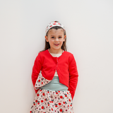 Gilet bébé pour idée cadeaux de naissance original - Little Woude - Gilet Asymétrique Coquelicots Rouge en coton bio - Photo 2