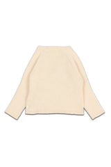 Gilet bébé pour idée cadeaux de naissance original - Buho - Gilet Cache Coeur Ecru en coton bio - Photo 2