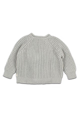 Gilet bébé pour idée cadeaux de naissance original - Buho - Gilet en Alpaga Bleu Gris en coton bio - Photo 3