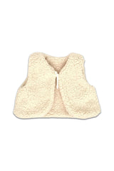 Gilet bébé pour cadeau de naissance original - Petit Pote - Gilet sans Manche Bébé Sherpa Ecru en coton bio - Photo 1