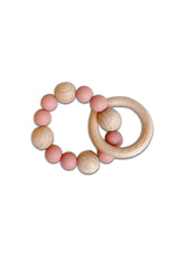 Hochet de Dentition bébé pour cadeau de naissance original - Pitigaïa - Hochet de Dentition Rose en coton bio - Photo 1