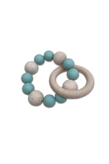 Hochet de Dentition Bébé en Coton Bio -  Pitigaïa  -  Hochet de Dentition Vert d'Eau- Photo 1