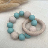 Hochet de Dentition Bébé en Coton Bio -  Pitigaïa  -  Hochet de Dentition Vert d'Eau - Photo 2