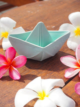 Jouet de Bain bébé pour idée cadeaux de naissance original - Oli & Carol - Jouet de Bain Bâteau Origami Menthe en coton bio - Photo 3