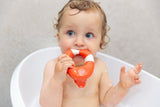 Jouet de Bain bébé pour idée cadeaux de naissance original - Oli & Carol - Jouet de Bain Canard Flo the Floatie Rouge en coton bio - Photo 4