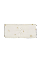 Lange bébé pour cadeau de naissance original - Studio Bohème - Lange Doudou Le Petit Imprimé Bananes Ecru en coton bio - Photo 1