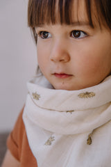 Lange bébé pour idée cadeaux de naissance original - Studio Bohème - Lange Doudou Le Petit Imprimé Bananes Ecru en coton bio - Photo 4