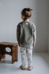 Legging bébé pour idée cadeaux de naissance original - Studio Bohème - Legging Rom Pom Petites Prunes Ecru en coton bio - Photo 4