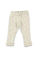 Legging bébé pour cadeau de naissance original - Risu Risu - Legging Pistil Allover Beige en coton bio - Photo 1