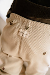 Legging bébé pour idée cadeaux de naissance original - Studio Bohème - Legging Rom Pom Artichauts Ecru en coton bio - Photo 3