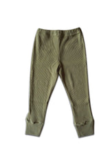 Legging bébé pour cadeau de naissance original - Minabulle - Legging Alba Kaki en coton bio - Photo 1