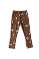 Legging bébé pour cadeau de naissance original - Minabulle - Legging Alba Cannelle Imprimé Lunes en coton bio - Photo 1