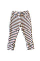 Legging bébé pour cadeau de naissance original - Minabulle - Legging Alba à Rayures Cannelle en coton bio - Photo 1