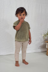 Legging bébé pour idée cadeaux de naissance original - Minabulle - Legging Alba à Rayures Cannelle en coton bio - Photo 4