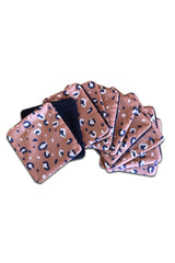 Lingettes lavables bébé pour cadeau de naissance original - Carotte & Cie - Lot de 10 lingettes lavables Panthère Marsala en coton bio - Photo 1