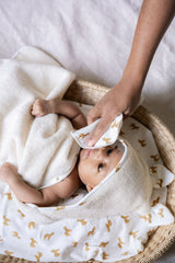 Lingettes lavables bébé pour idée cadeaux de naissance original - Joey Paris - Lot de 3 Grandes Lingettes Lavables Sarah Zebra Blanches en coton bio - Photo 3