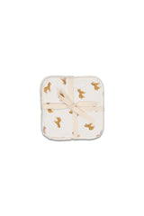 Lingettes lavables bébé pour idée cadeaux de naissance original - Joey Paris - Lot de 3 Petites Lingettes-gants Lavables Zoe Zebra Blanches en coton bio - Photo 2