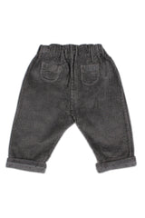 Pantalon bébé pour idée cadeaux de naissance original - Buho - Pantalon en Velours Corduroy avec Cordelette Gris Anthracite en coton bio - Photo 2