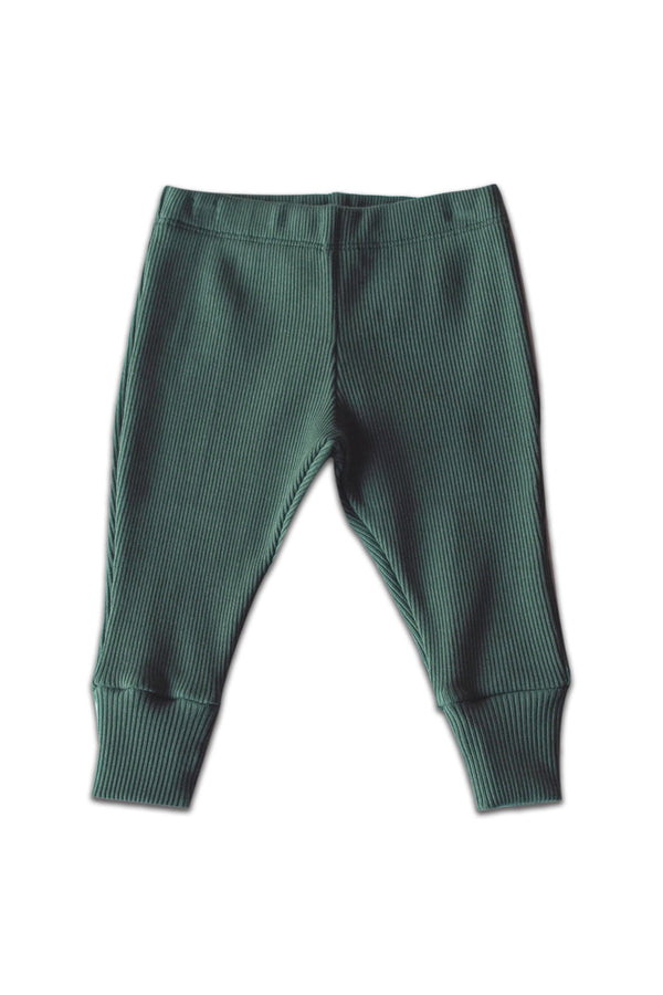 Pantalon bébé pour cadeau de naissance original - Minabulle - Pantalon Alba Vert Sapin en coton bio - Photo 1