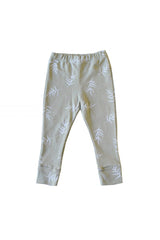 Pantalon bébé pour idée cadeaux de naissance original - Minabulle - Pantalon Alba Grandes Feuilles Vert-Beige en coton bio - Photo 2