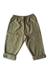 Pantalon bébé pour cadeau de naissance original - Minabulle - Pantalon Anatole Kaki en coton bio - Photo 1