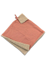 Poncho bébé pour idée cadeaux de naissance original - Petit Pote - Poncho Evolutif Double-Gaze Rose Marsala & Sherpa Ourson en coton bio - Photo 2