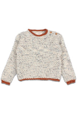 Pull bébé pour cadeau de naissance original - Buho - Pull Folk Gris en coton bio - Photo 1