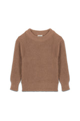 Pull Bébé en Coton Bio -  Studio Bohème  -  Pull Bun Beige Tesero Marron - Photo 1