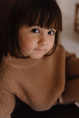 Pull Bébé en Coton Bio -  Studio Bohème  -  Pull Bun Beige Tesero Marron - Photo 2