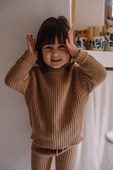 Pull Bébé en Coton Bio -  Studio Bohème  -  Pull Bun Beige Tesero Marron - Photo 3