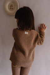 Pull Bébé en Coton Bio -  Studio Bohème  -  Pull Bun Beige Tesero Marron - Photo 4