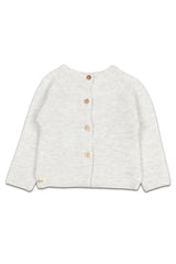 Pull bébé pour idée cadeaux de naissance original - Buho - Pull Tricoté en Coton Bio IceBlue Gris Clair en coton bio - Photo 2