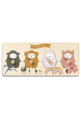 Jeu d'éveil Bébé en Coton Bio - Fabelab - Puzzle en Bois FSC Fabbies Land- Photo 1