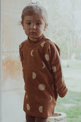 Robe-Sweat Bébé en Coton Bio - Minabulle - Robe-Sweat Juno Imprimé Lune Cannelle - Photo 2