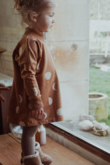 Robe-Sweat Bébé en Coton Bio - Minabulle - Robe-Sweat Juno Imprimé Lune Cannelle - Photo 3