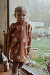 Robe-Sweat Bébé en Coton Bio - Minabulle - Robe-Sweat Juno Imprimé Lune Cannelle - Photo 5