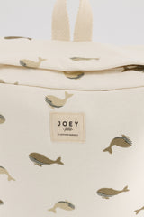 Sac à Dos Imprimé Baleineaux Ecru