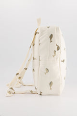 Sac à Dos Imprimé Baleineaux Ecru