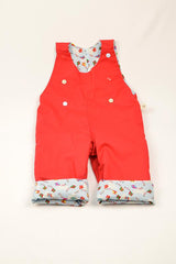 Salopette bébé pour idée cadeaux de naissance original - Little Woude - Salopette Evolutive Cerf Volants Rouge en coton bio - Photo 4