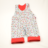 Salopette bébé pour idée cadeaux de naissance original - Little Woude - Salopette Evolutive Cerf Volants Rouge en coton bio - Photo 5