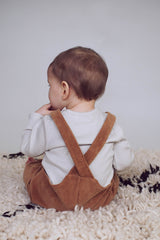 Salopette bébé pour idée cadeaux de naissance original - Minabulle - Salopette Armel en Velours Côtelé Cannelle en coton bio - Photo 3