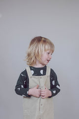 Salopette bébé pour idée cadeaux de naissance original - Minabulle - Salopette Armel en Velours Côtelé Beige Clair en coton bio - Photo 3