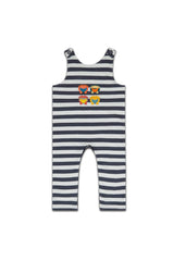 Salopette bébé pour cadeau de naissance original - Sense Organics - Salopette Simba Hérissons Rayures Bleu Foncé en coton bio - Photo 1