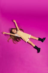 Salopette bébé pour idée cadeaux de naissance original - Yazah - Salopette PinkLake Orange en coton bio - Photo 4