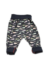 Sarouel bébé pour cadeau de naissance original - Little Woude - Sarouel Evolutif Baleines Bleu Nuit en coton bio - Photo 1