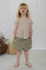 Short bébé pour idée cadeaux de naissance original - Minabulle - Short Abel Kaki en coton bio - Photo 2