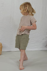 Short bébé pour idée cadeaux de naissance original - Minabulle - Short Abel Kaki en coton bio - Photo 4