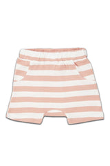 Short bébé pour cadeau de naissance original - Sense Organics - Short Retro Emilio Rayures Roses en coton bio - Photo 1